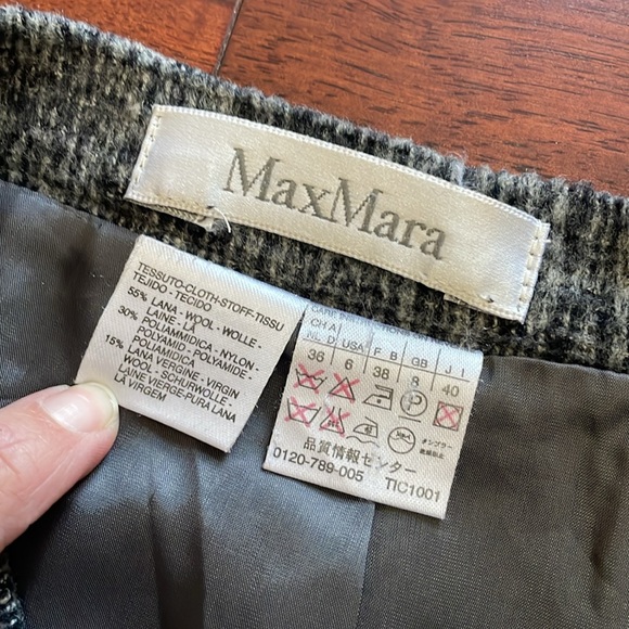 MaxMara Wool Grey Tweed Pattern Fitted Pencil Skirt 6 - Picture 4 of 7